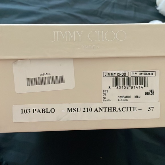 Jimmy Choo Studded Pablo Platform Wedges Metallic - Picture 10 of 10